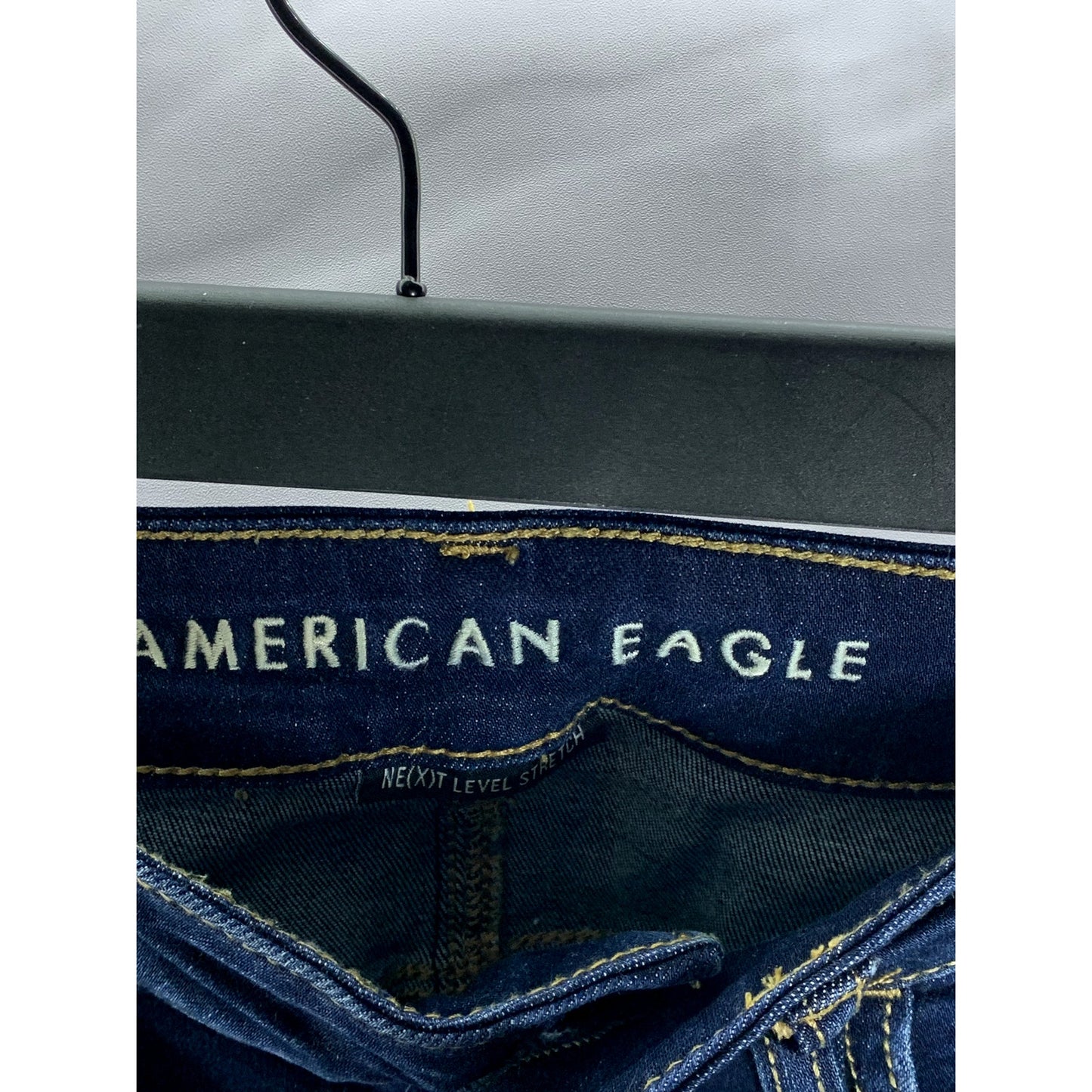 AMERICAN EAGLE Women's Dark Blue Regular-Fit Skinny-Leg Four-Pocket Jean SZ 4