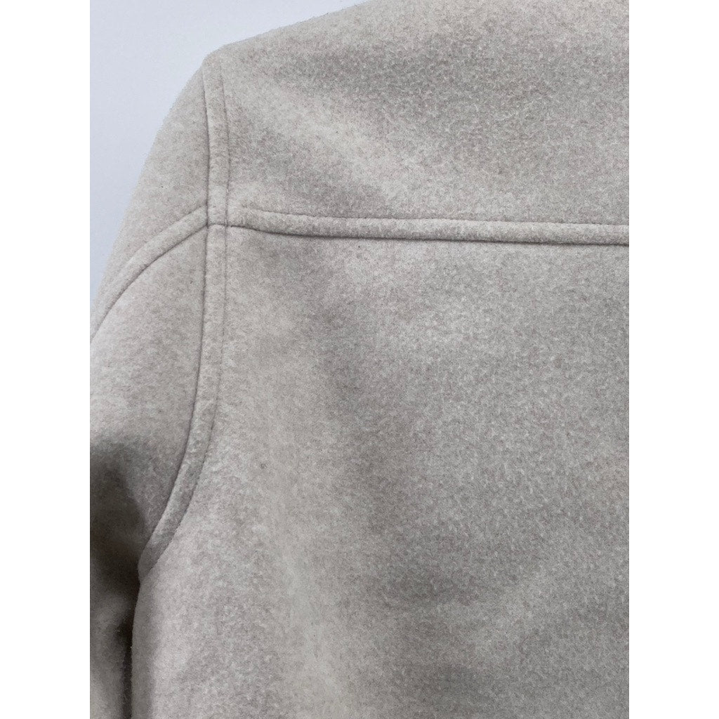ZARA Women's Soft Ecru Beige Snap-Button Cropped Jacket SZ XS