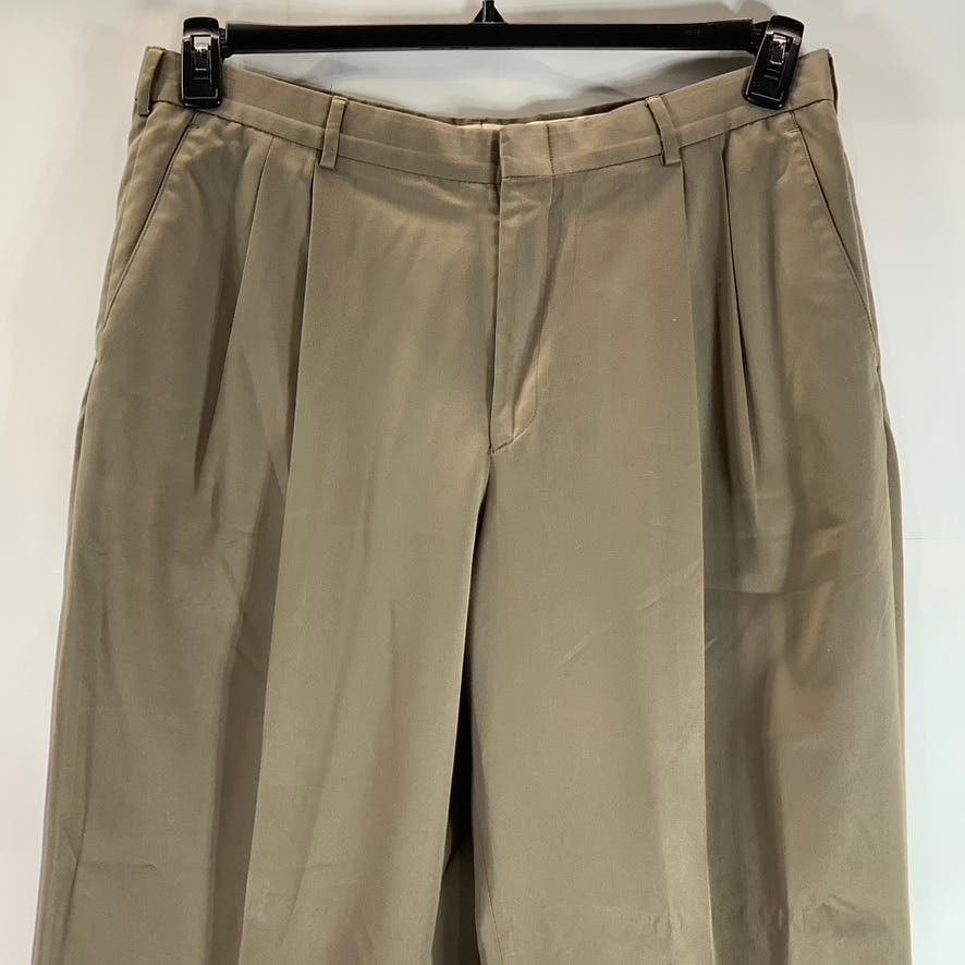 JOHN HENRY Men's Tan Pleated Front Dress Pants SZ 36X30