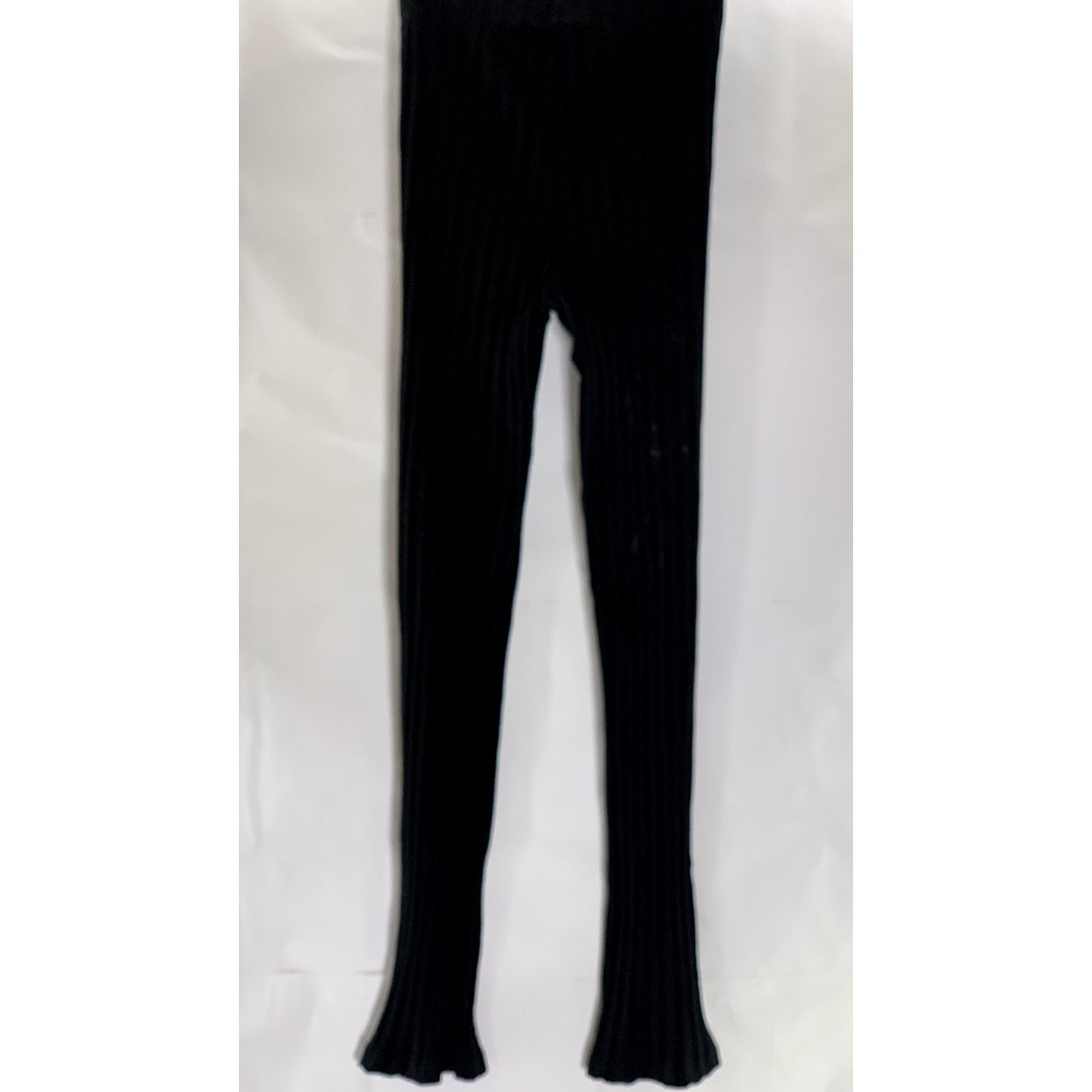 UNBRANDED Women's Black Ribbed Stretch Flare Pull-On Pant SZ S