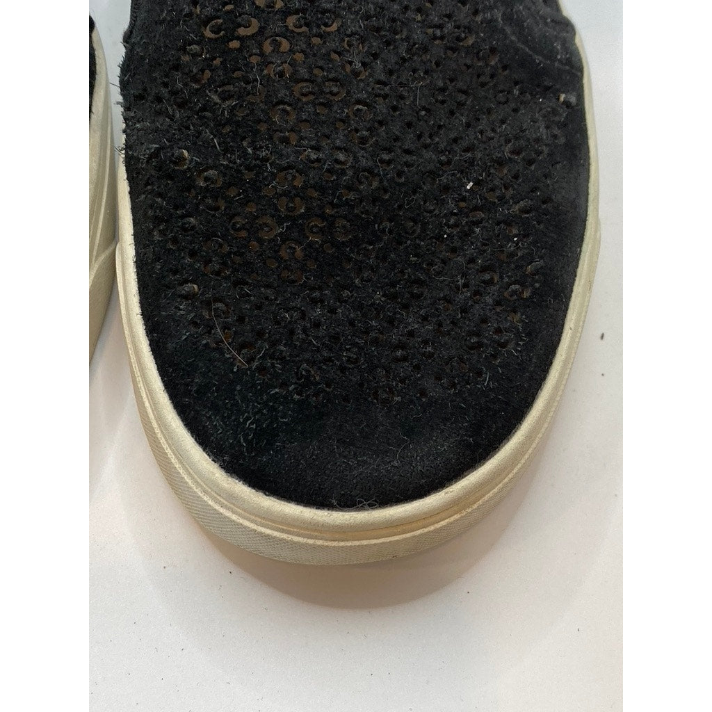 VIONIC Women's Black Suede Leather Kimmie Perf Round-Toe Slip-On Shoes SZ 8