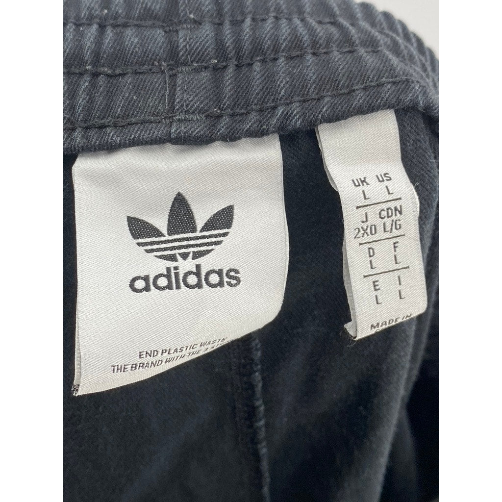 ADIDAS Men's Black Elastic Waist Pull-On Relaxed Active Sweatpants SZ L