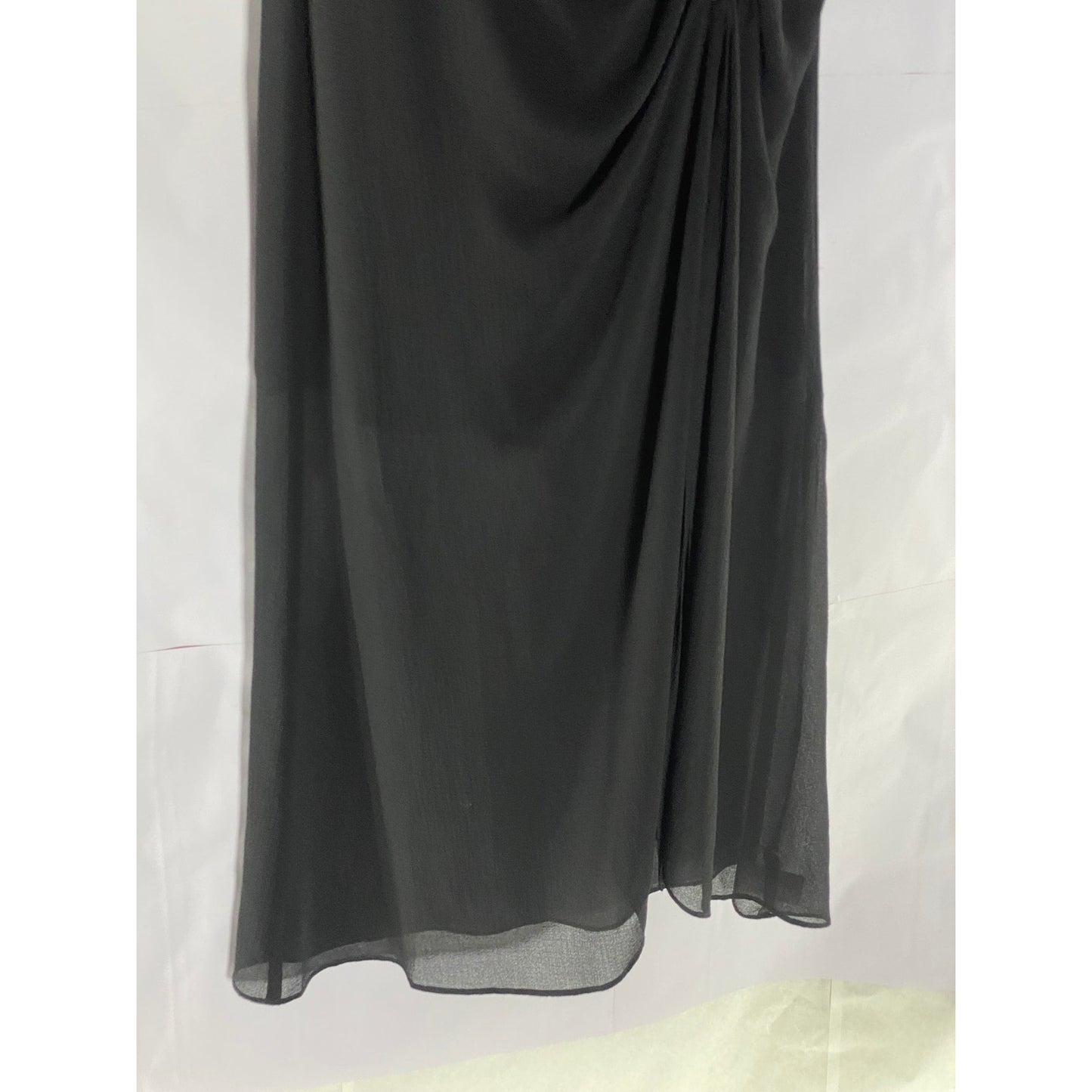 ALLSAINTS Black Sheer Illusion Hem Ruched Ariya Goth Grunge Midi Dress SZ 0