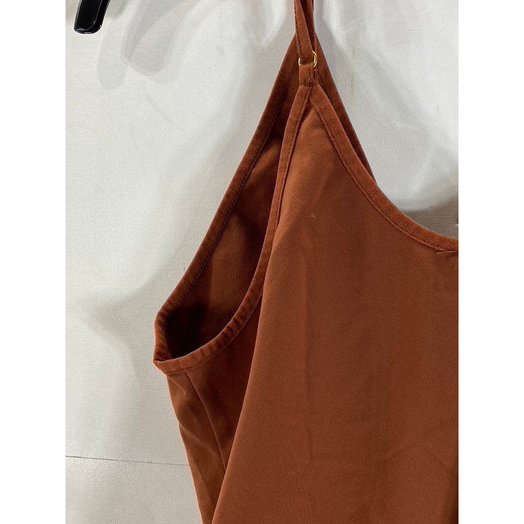 FREE PEOPLE Women's Cappuccino Scoopneck Clean Cut Seamless Bodysuit SZ S