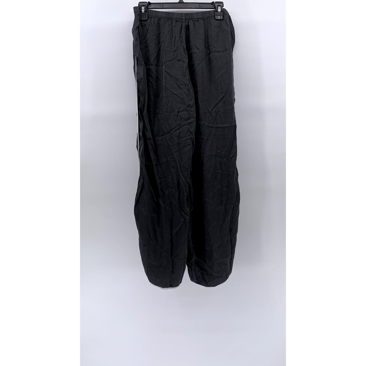 AERIE Women's Black-White Side Striped Relaxed-Fit Active Track Pants SZ M
