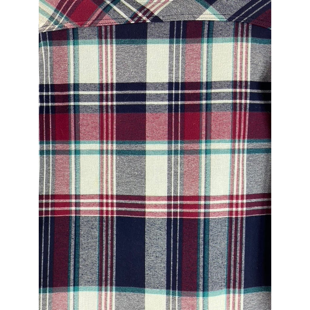 ORVIS Women's Red/Navy Plaid Fleece Lined Flannel Pinnacle Shirt Jacket SZ S
