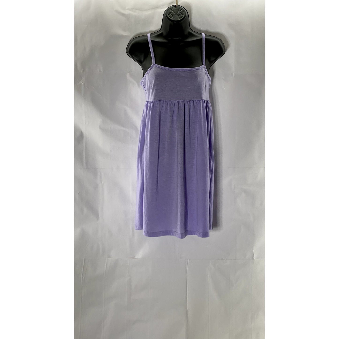 UNBRANDED Women's Purple Straight-Neck Spaghetti Strap A-Line Mini Dress SZ S