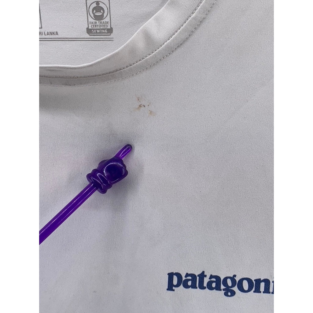 PATAGONIA Men's White Crewneck Short Sleeve Capilene Cool Daily T-Shirt SZ M