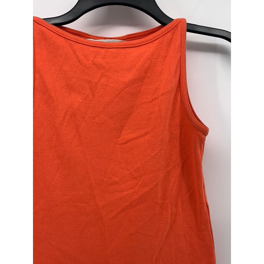 BROOKS BROTHER Women's Orange Crewneck Sleeveless Casual Tank Top SZ XS