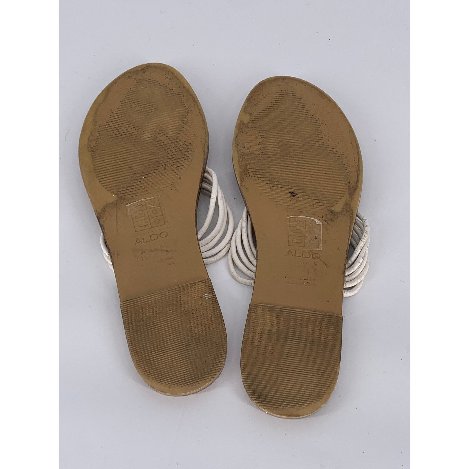 ALDO Women's White Slip-On Thong Sandals SZ 7.5