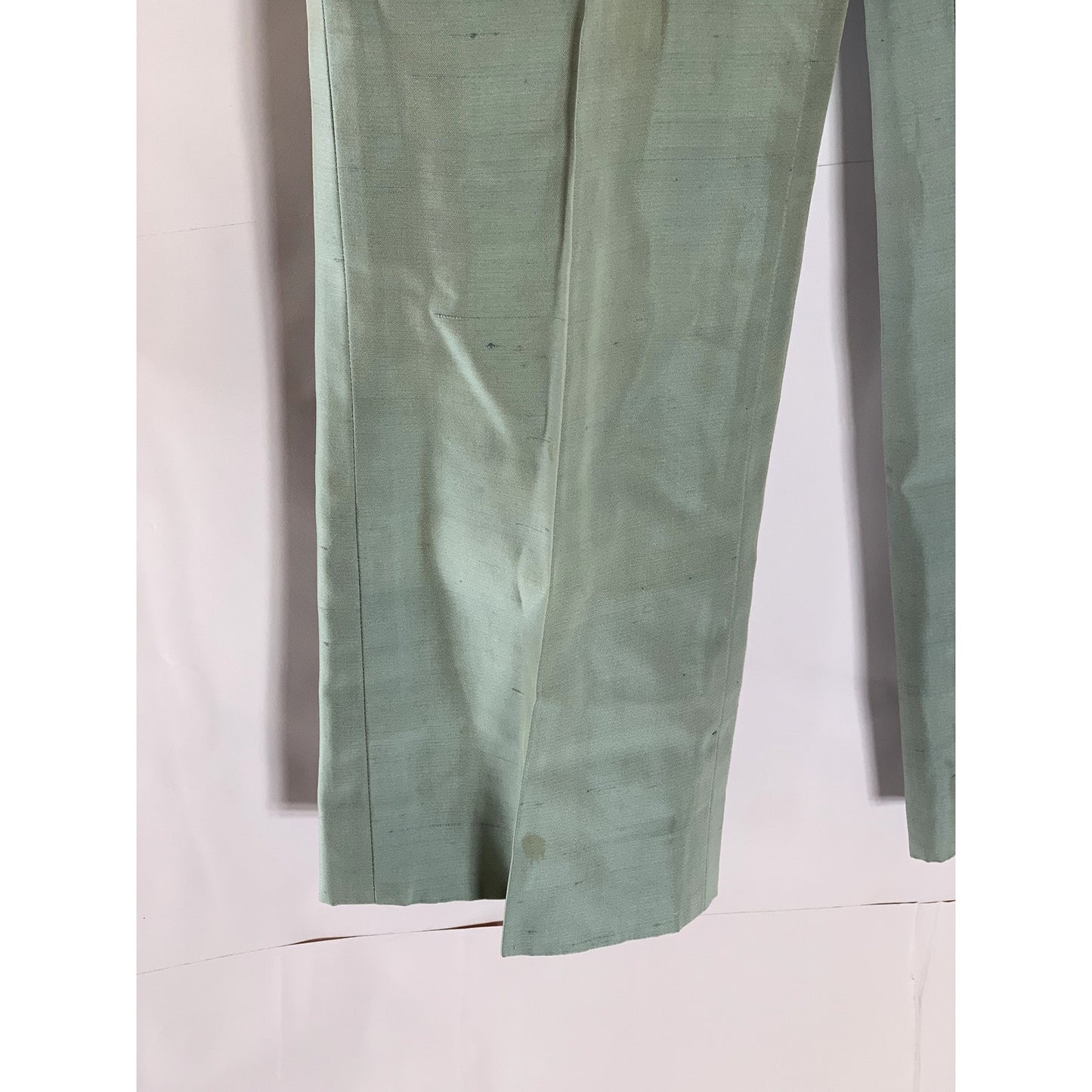 AKRIS Women's Light Green Cotton/Silk Straight-Leg Side-Zip Dress Pant SZ 4