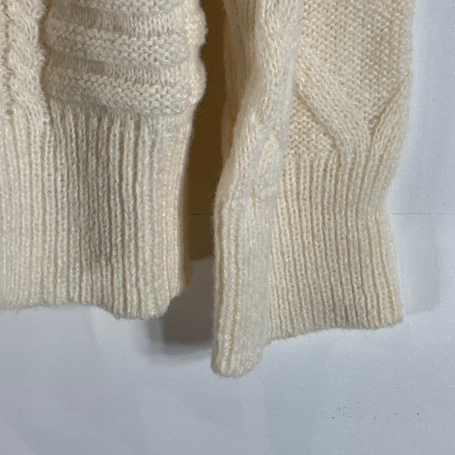 AELFRIC EDEN Unisex Beige Eden Oversized Crewneck Cable-Knit Sweater SZ L