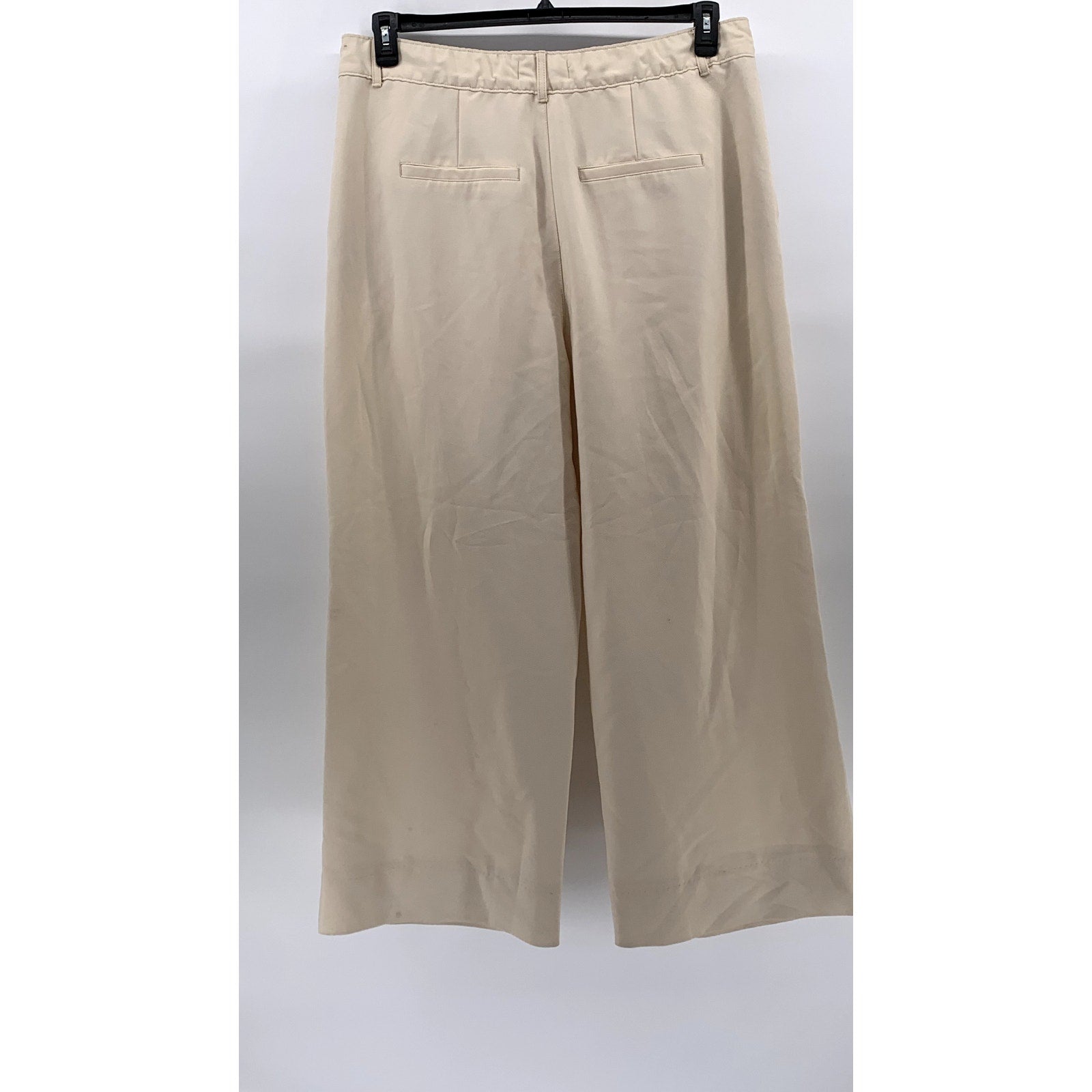 ABERCROMBIE & FITCH Women's Beige Solid Wide-Leg Cropped Pants SZ XL