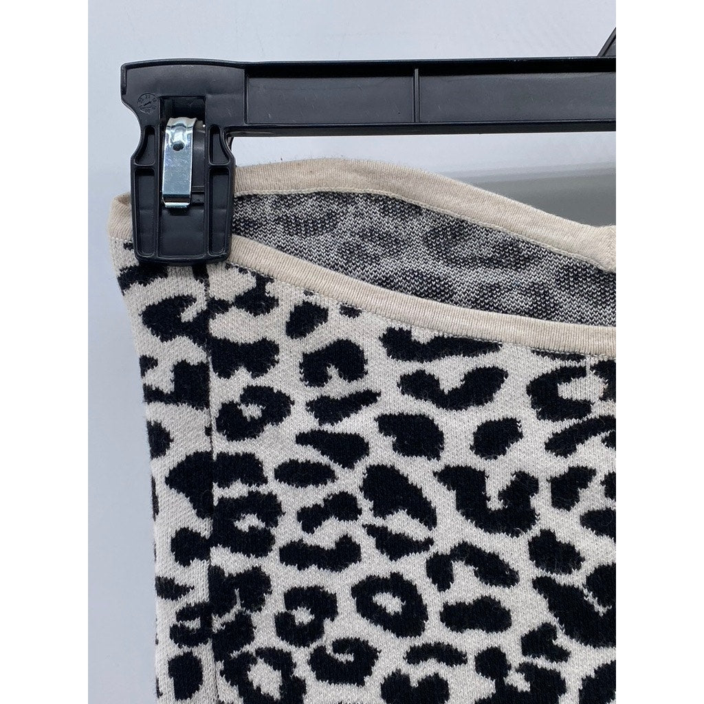 EXPRESS Women's Black-White Animal Print Strapless Sweater Tube Top SZ XS