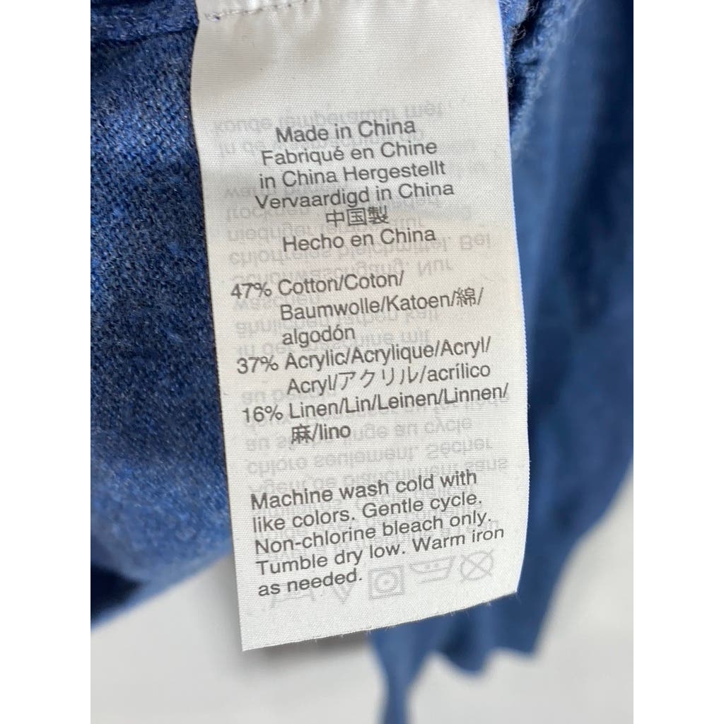 J.CREW Men's Blue Crewneck Cotton-Blend Pullover Sweater SZ XL
