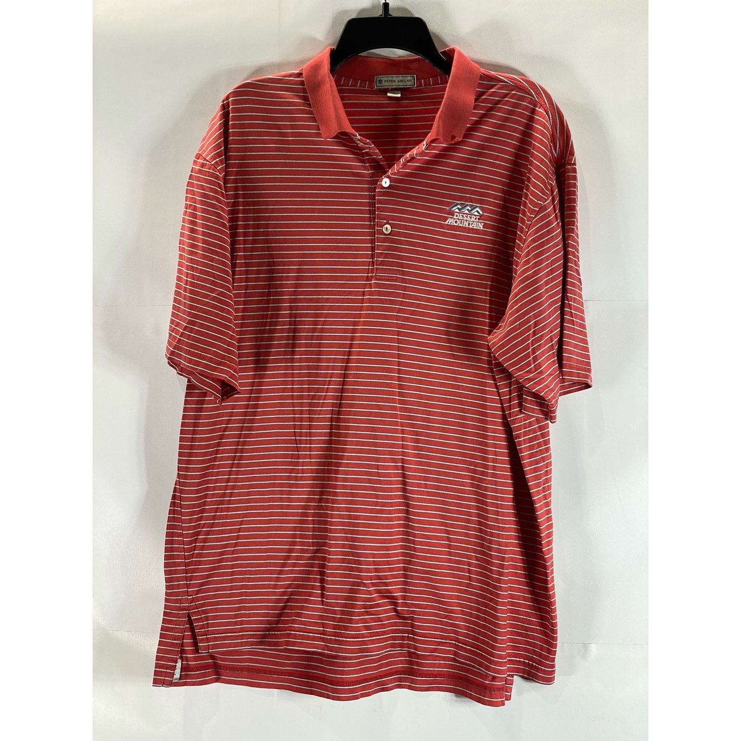 PETER MILLAR Men's Red Desert Mountain Striped Short Sleeve Regular-Fit Polo SZL