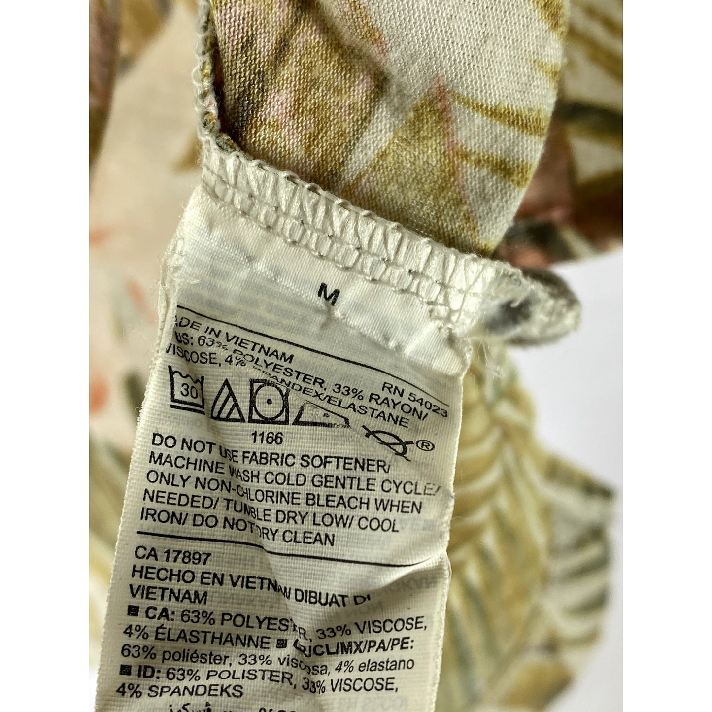 OLD NAVY ACTIVE Women’s Beige-Green Tropical Floral Go-Dry Crewneck Tank Top SZM