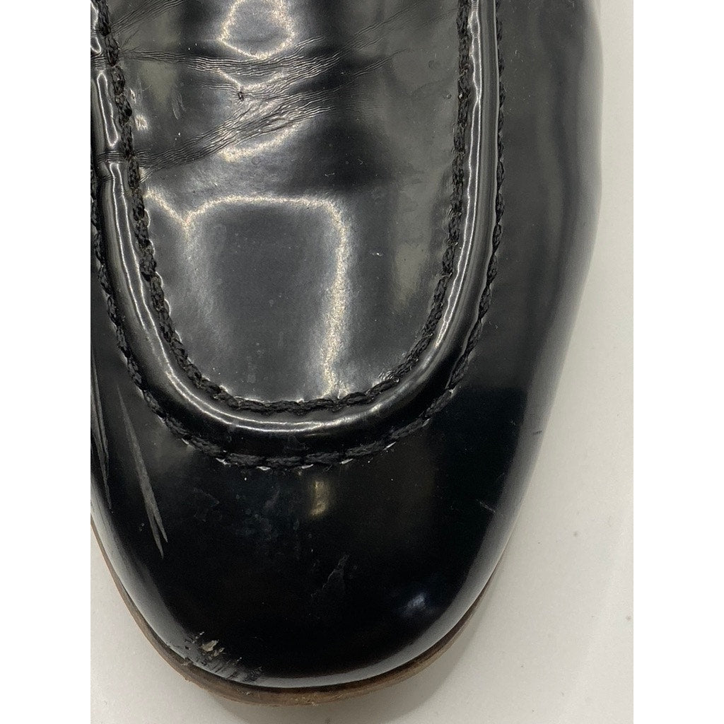 ASOS Men’s Black Faux Patent Leather Horsebit Slip-On Loafers SZ 6