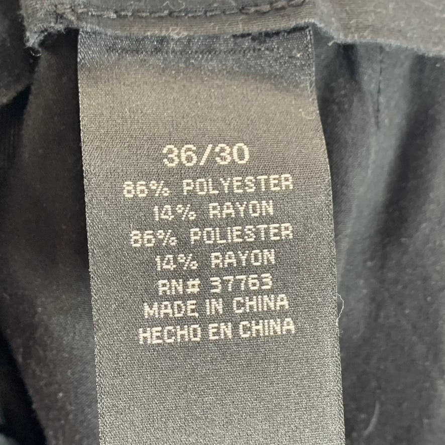 PERRY ELLIS PORTFOLIO Men's Black Solid Folio-Flex Flat-Front Dress Pant SZ36x30