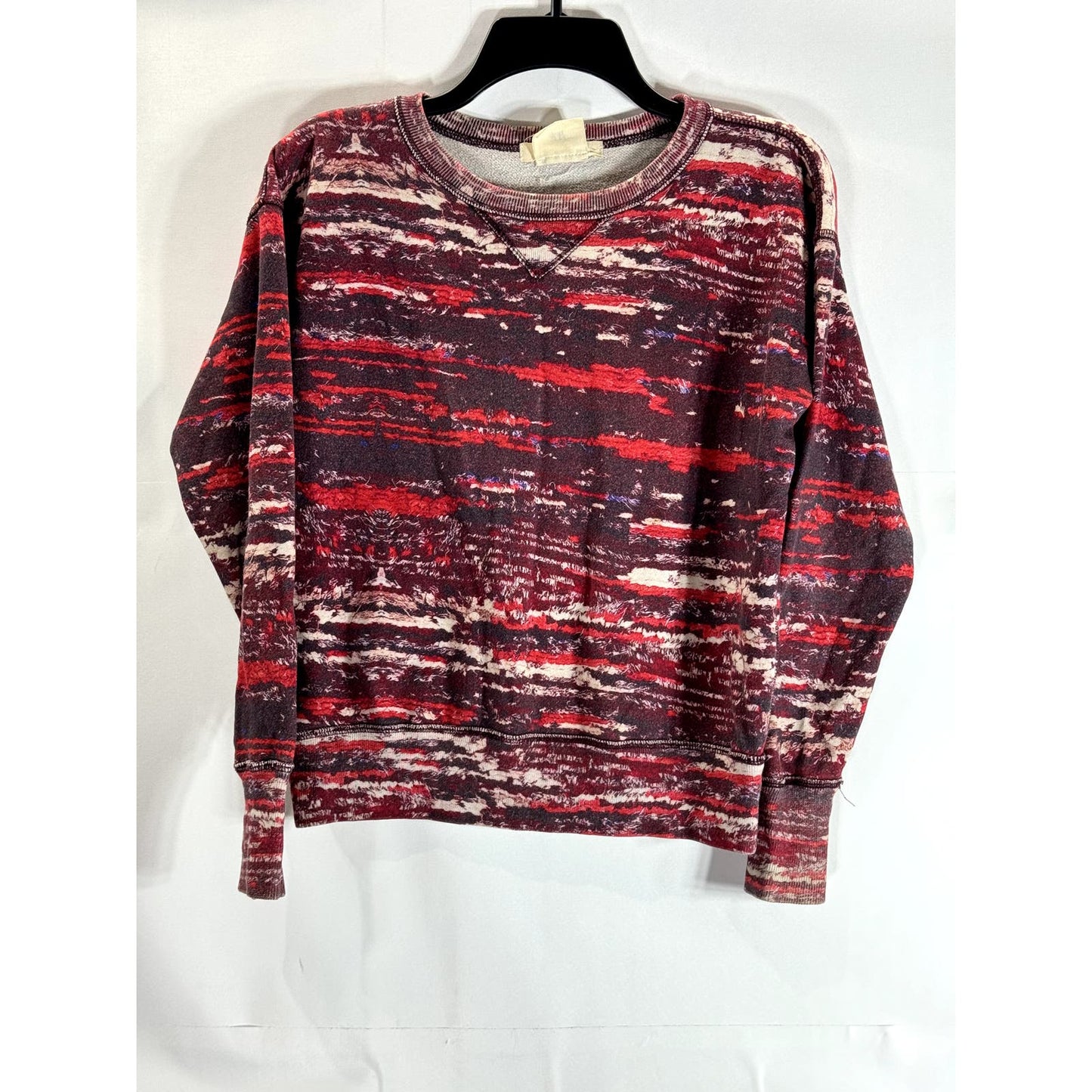 ISABEL MARANT FOR H&M Women's Red Printed Crewneck Pullover Sweater SZ 4