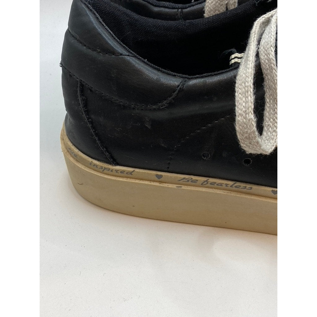 SHU SHOPS Women's Black Star Print Poppea Platform Lace-Up Casual Sneakers SZ6.5