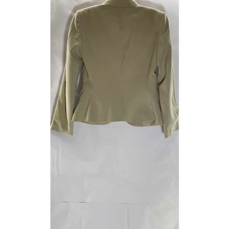 CALVIN KLEIN Women's Beige Solid Notch Collar Lined Two-Button Blazer SZ 2