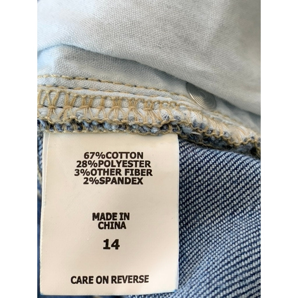 SOHO NEW YORK & COMPANY Women's Blue Raw-Hem Skinny Ankle Jeans SZ 14