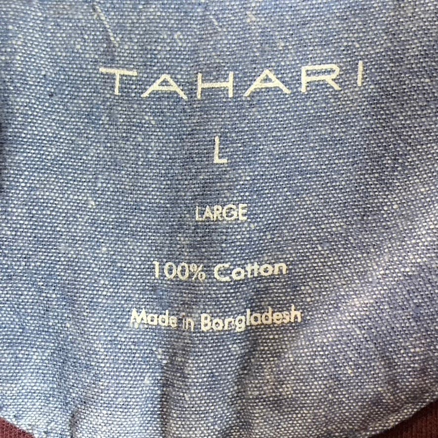 TAHARI Men's Burgundy Cotton Short Sleeve Polo Shirt SZ L
