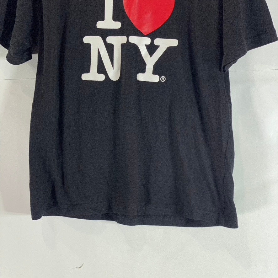 I LOVE NEW YORK Kids Black Logo Crewneck Short Sleeve Classic T-Shirt SZ 14/16