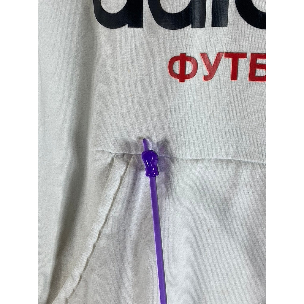 ADIDAS X Gosha Rubchinskiy Men's White Graphic Pullover Hoodie SZ M