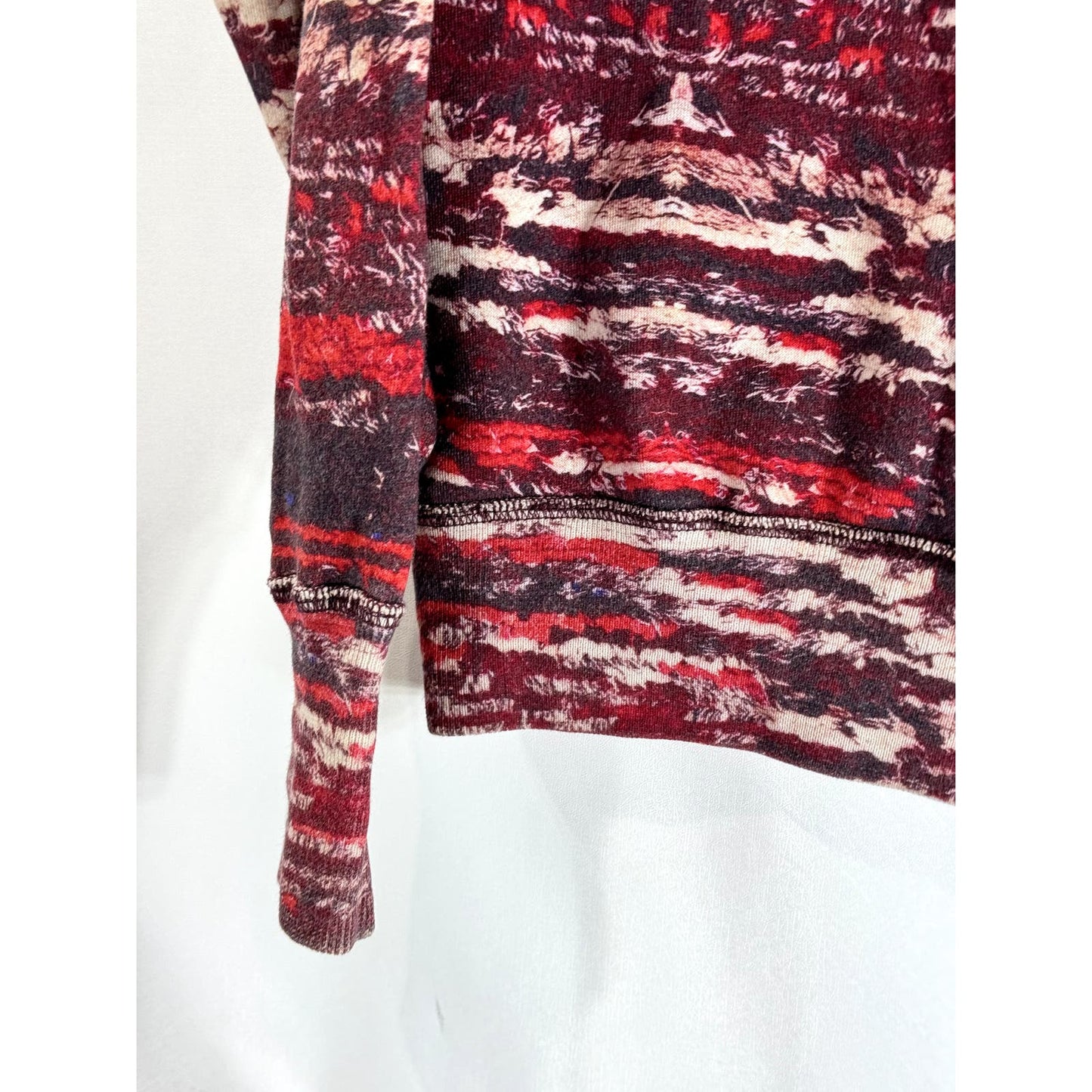 ISABEL MARANT FOR H&M Women's Red Printed Crewneck Pullover Sweater SZ 4