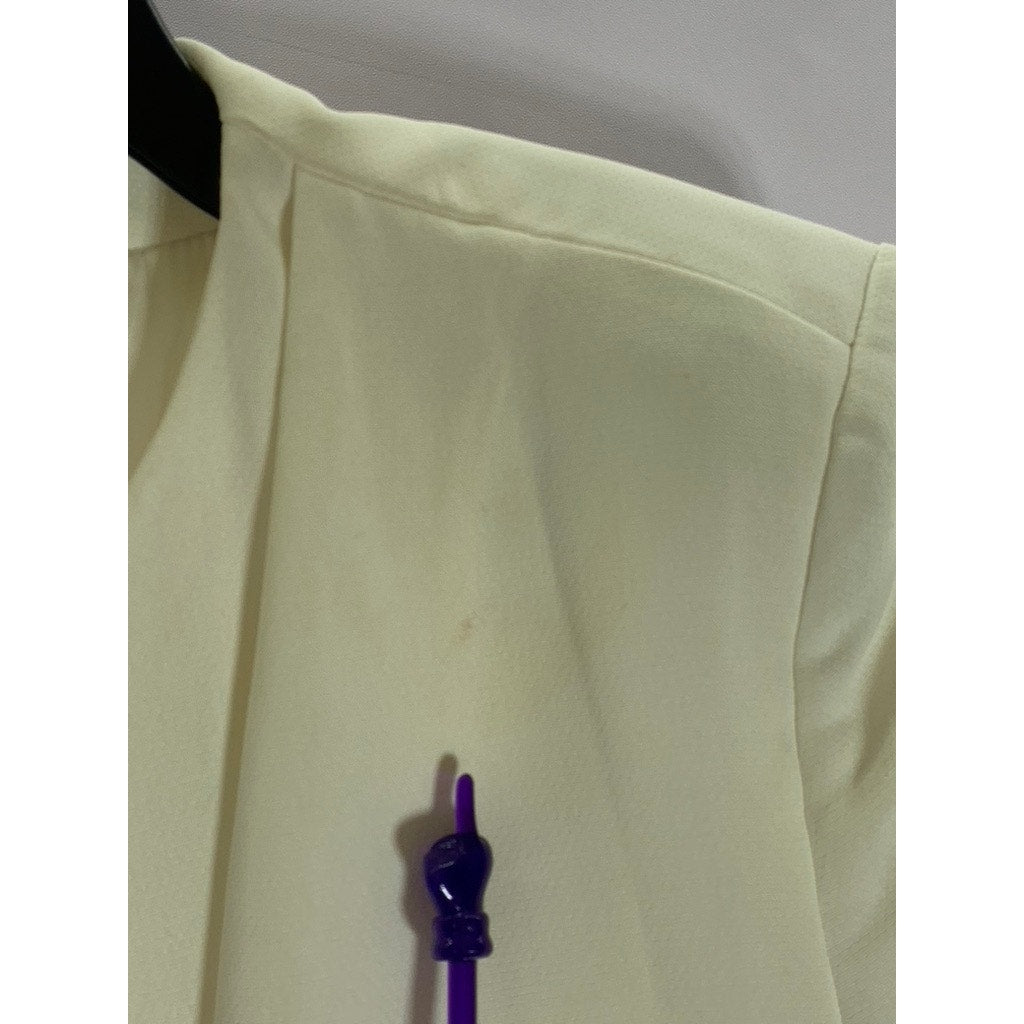 MNG BASIC Women's Cream Hook Open-Front Blazer SZ S