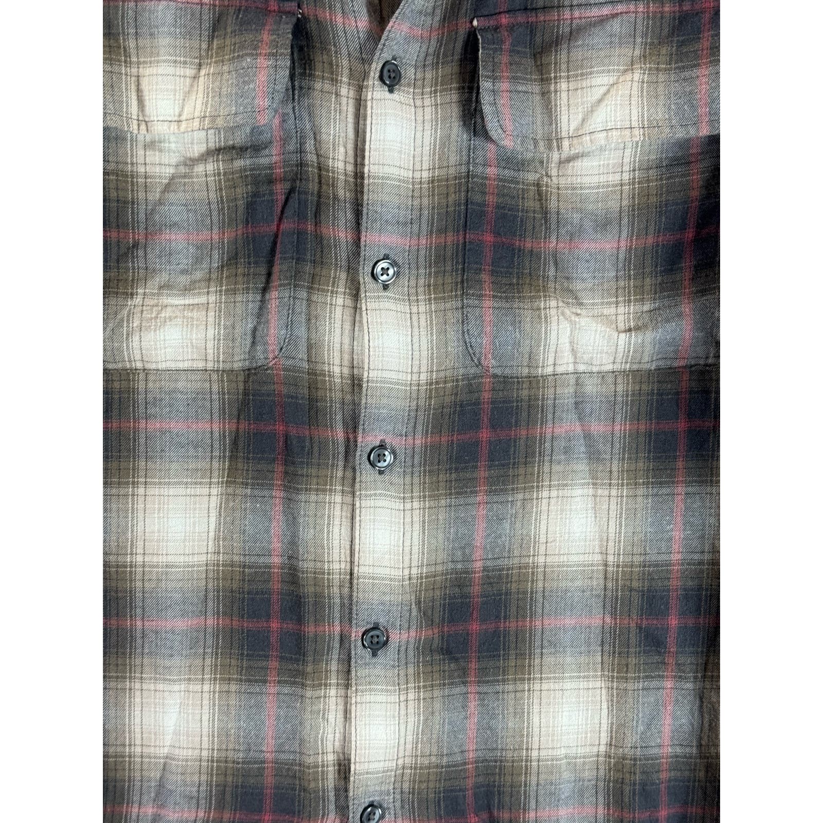 ABERCROMBIIE & FITCH Men's Brown Plaid Button-Up Long Sleeve Shirt SZ L
