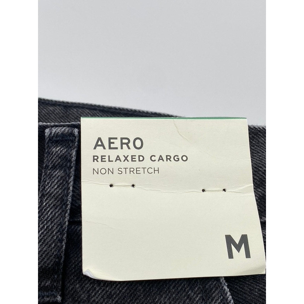 AEROPOSTALE Men's Black Straight-Leg Relaxed Denim Cargo Jean SZ M
