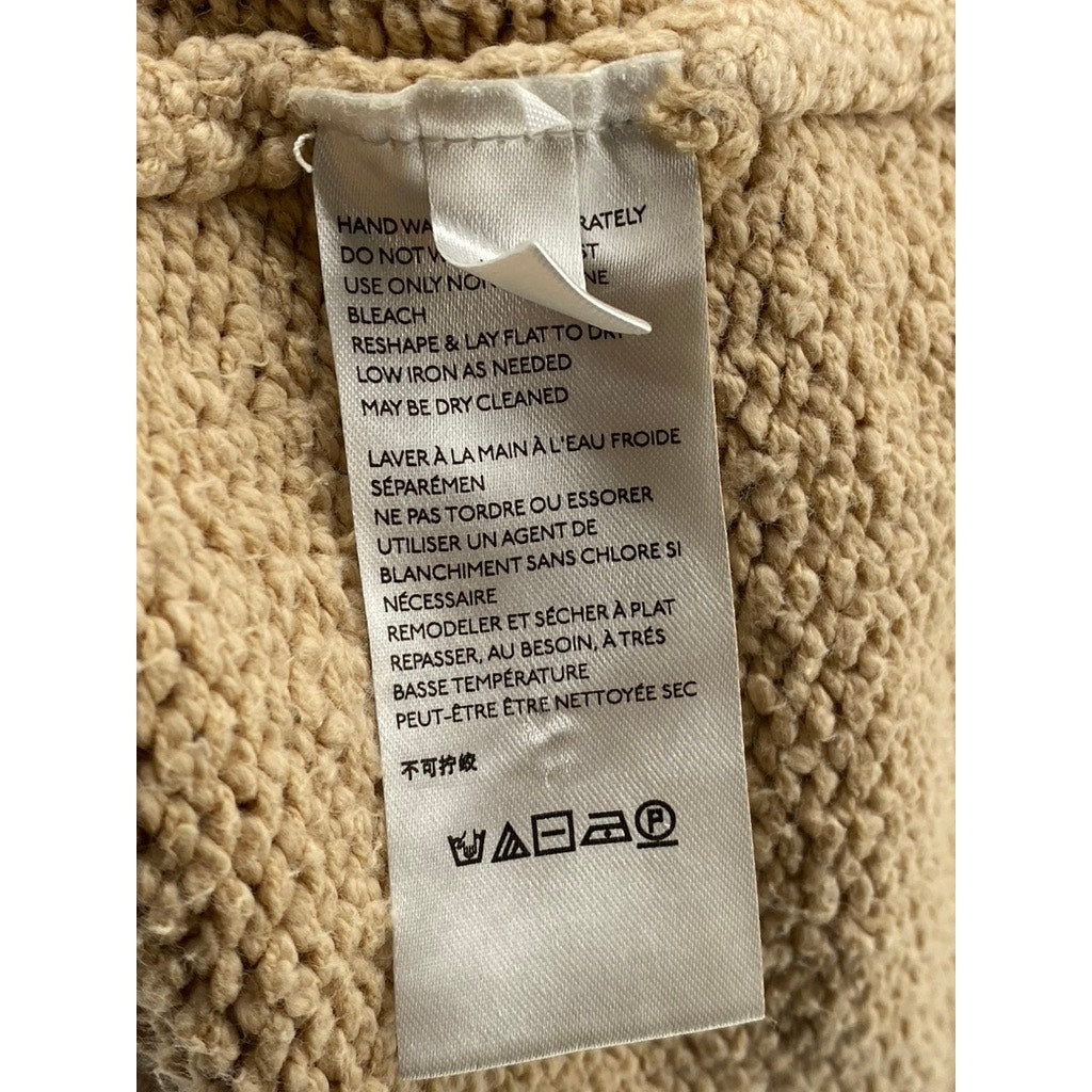 ANTHROPOLOGIE Women's Tan Knit Open-Front Long Sleeve Long Length Cardigan SZ S
