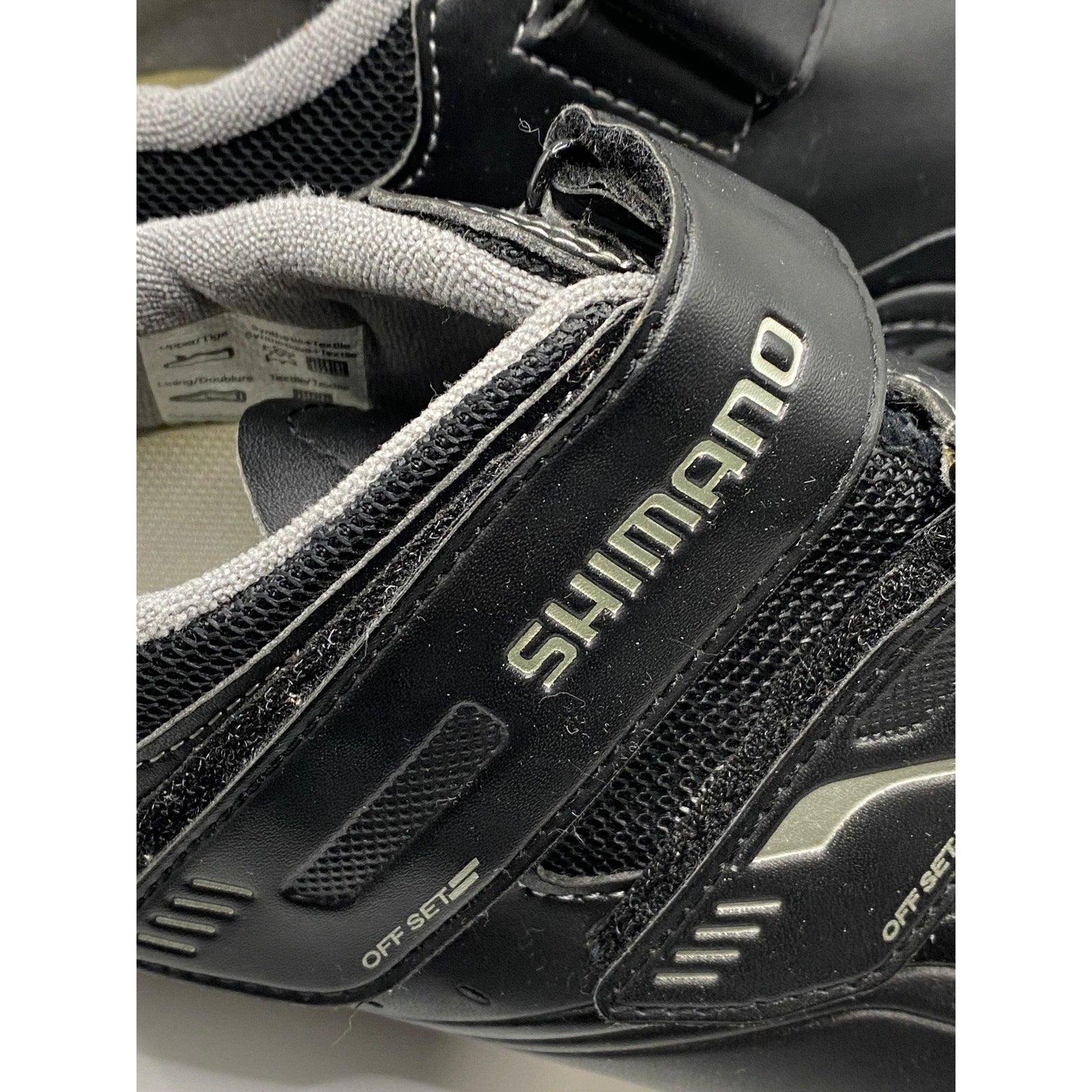 SHIMANO Women's Black Round-Toe Double-Strap Off-Set Cycling Shoes SZ 40(8)