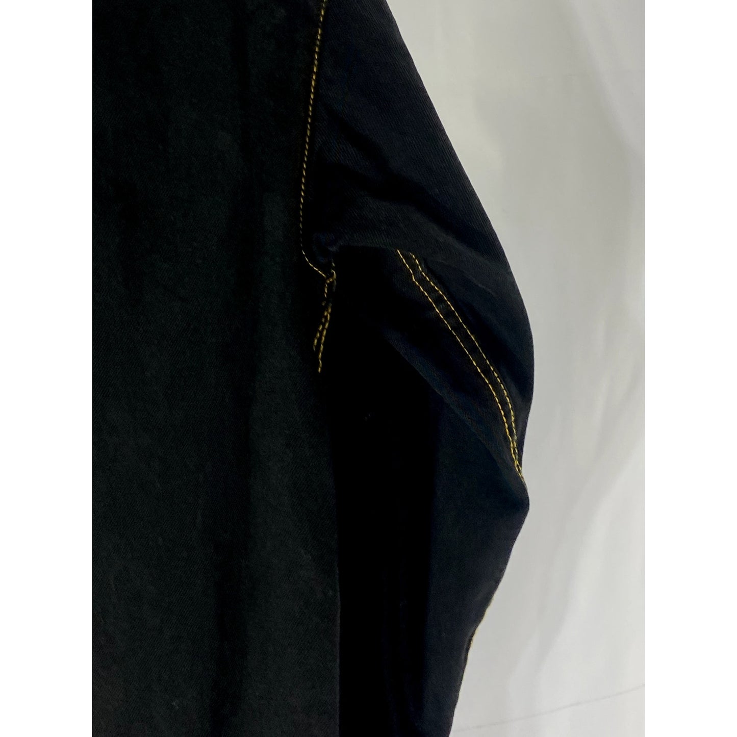 MONKI Women’s Black Denim Overstitch Four Pocket Trucker Jacket SZ XS