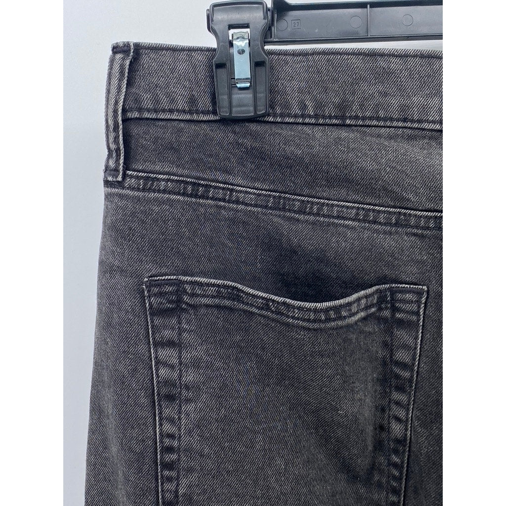 GAP Women's Tall Washed Black Mid-Rise 90's Loose Straight-Leg Jeans SZ 28/6