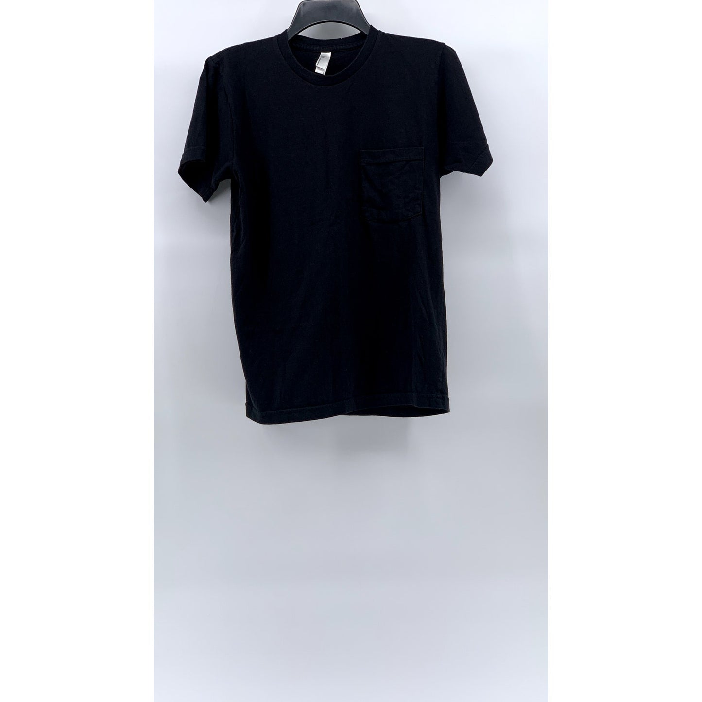 AMERICAN APPAREL Men's Black Solid Crewneck Short Sleeve Classic T-Shirt SZ S