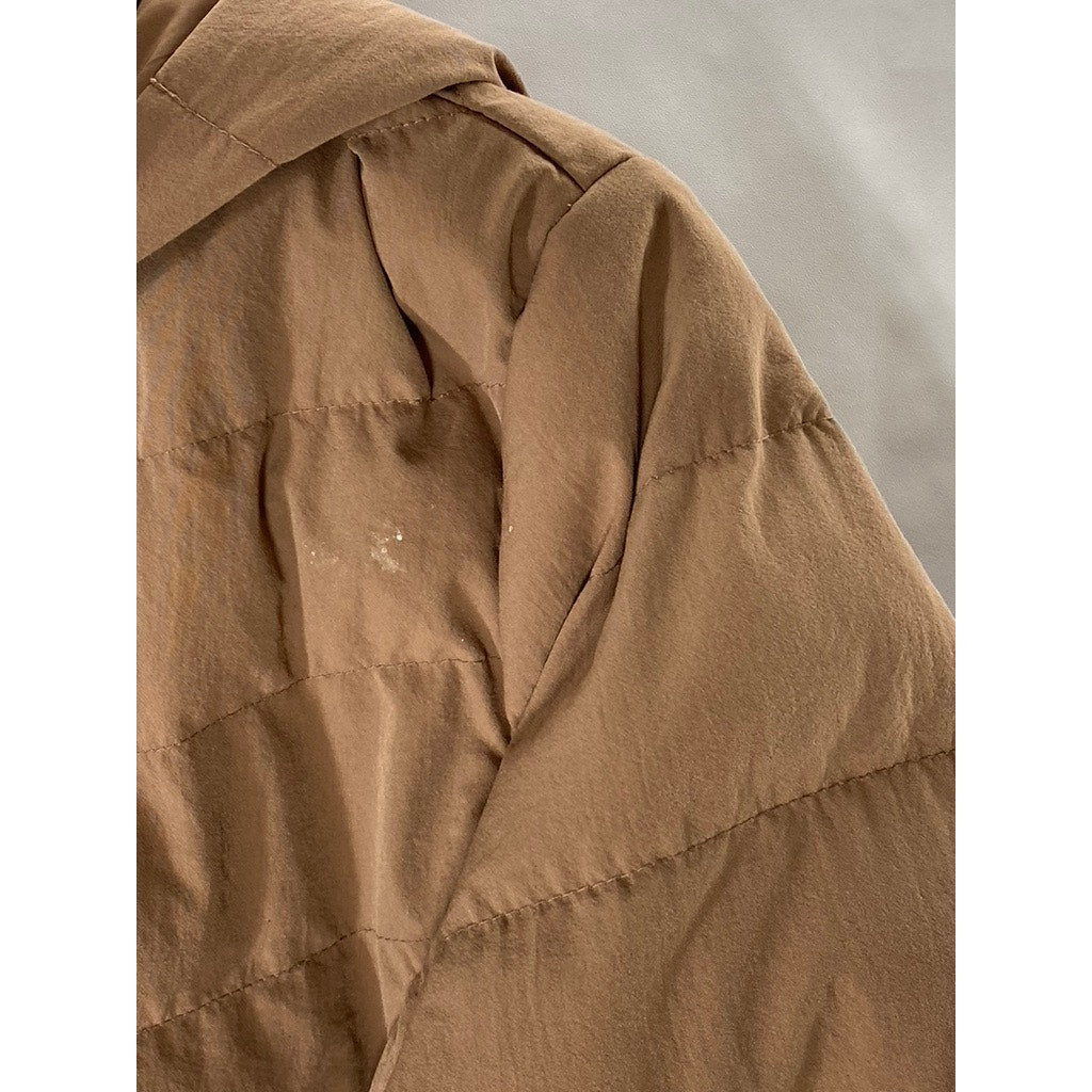 32 DEGREES HEAT Women's Salmon Pink Zip-Up Hooded Puffer Jacket SZ S