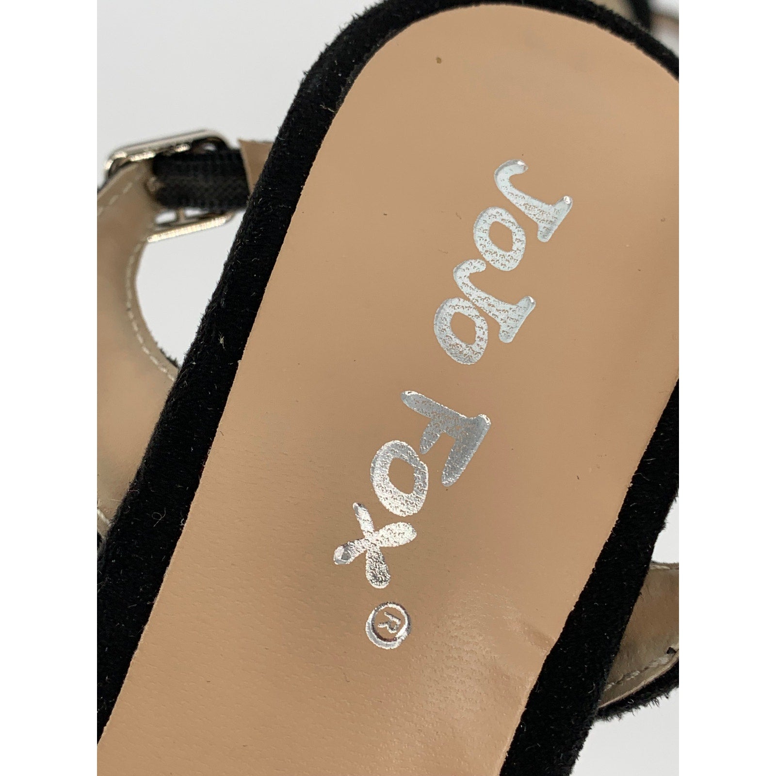 JOJO FOX Women's Black-Clear Pointed-Toe Ankle-Strap Stiletto Pumps SZ 6