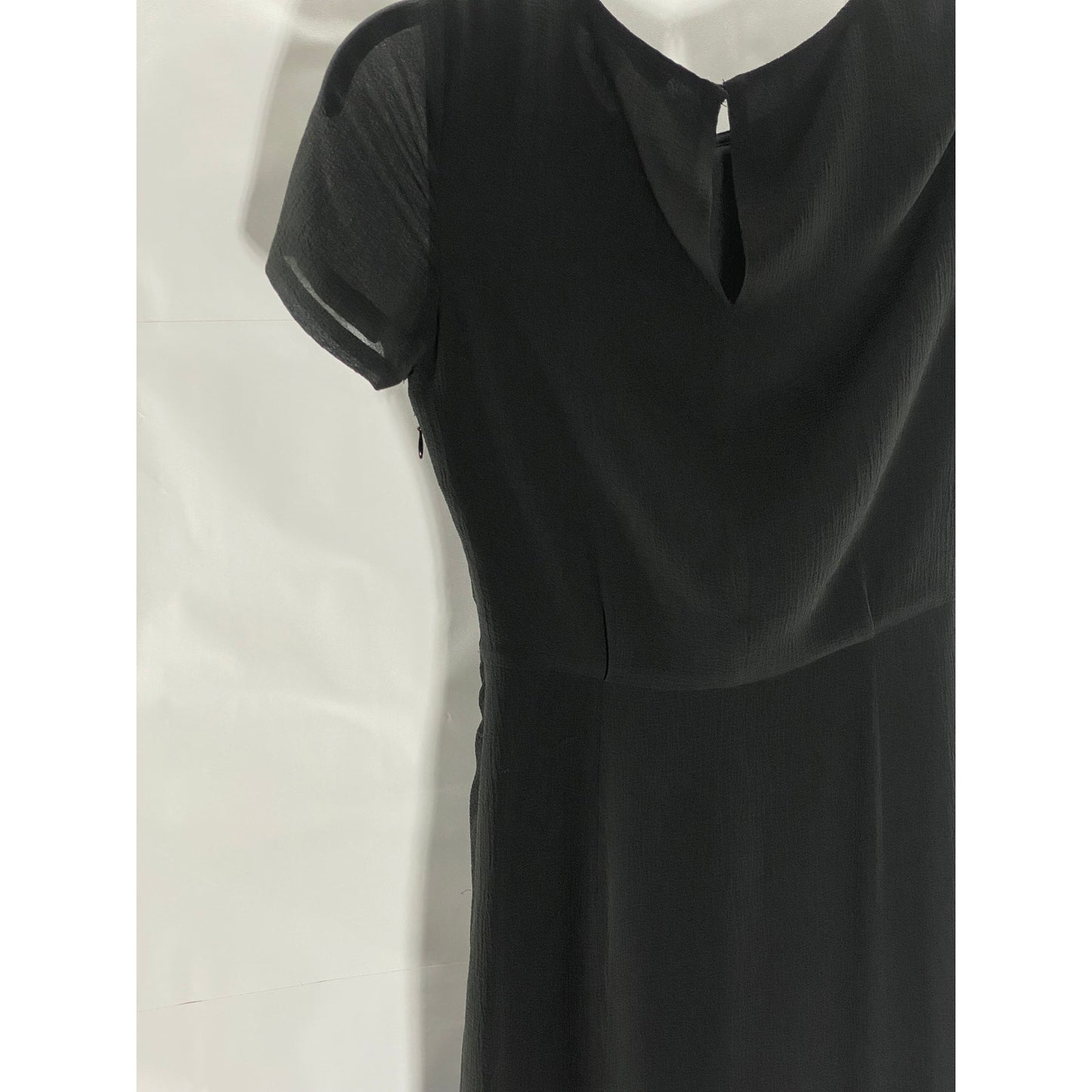 ALLSAINTS Black Sheer Illusion Hem Ruched Ariya Goth Grunge Midi Dress SZ 0