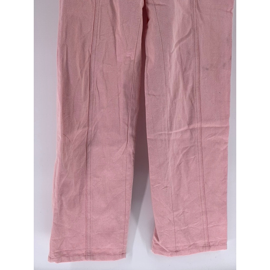 & OTHER STORIES Women's Light Pink Half-Zip Belted Short Sleeve Jumpsuit SZ 4