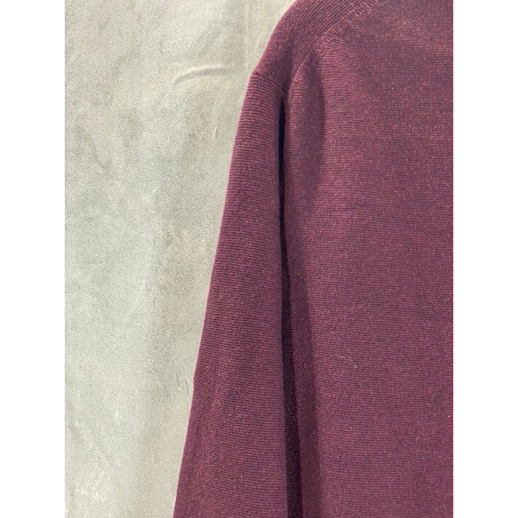 J.CREW Men's Eggplant Crewneck Knit Long Sleeve Pullover Sweater SZ L