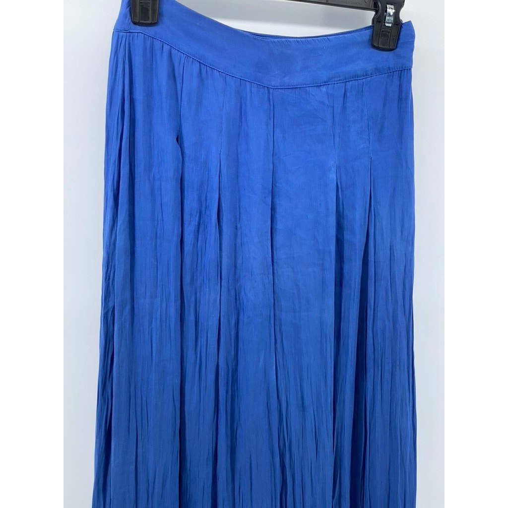 ABERCROMBIE & FITCH Women's Royal Blue Crinkle Pleated Loose-Fit Pants SZ 0
