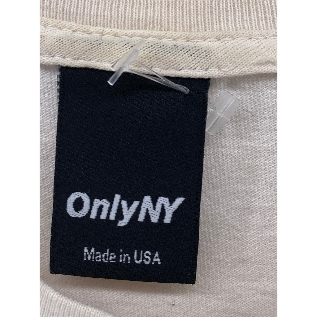 ONLYNY Men’s Beige ‘New Yawk’ Crewneck Short Sleeve Logo T-Shirt SZ L