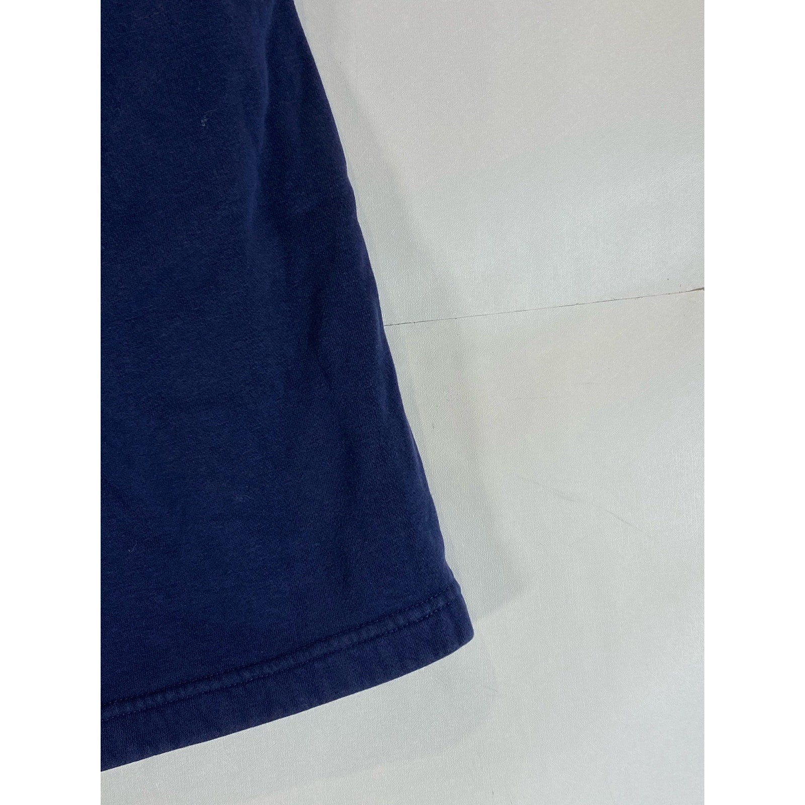 NIKE Men's Navy/White Large Swoosh Logo Pull-On Sweat Shorts SZ S