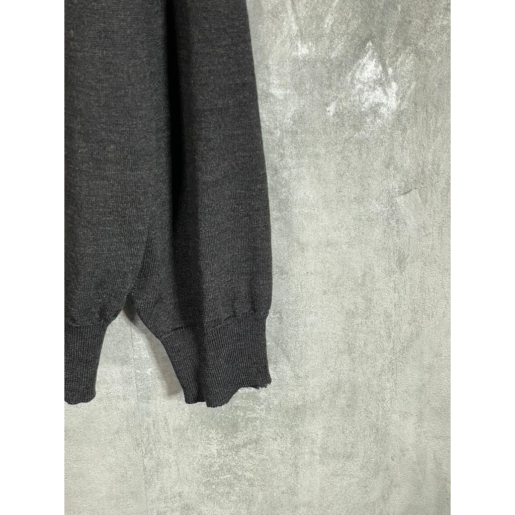 GIORGIOLINI Men's Charcoal Wool V-Neck Pullover Sweater SZ XL
