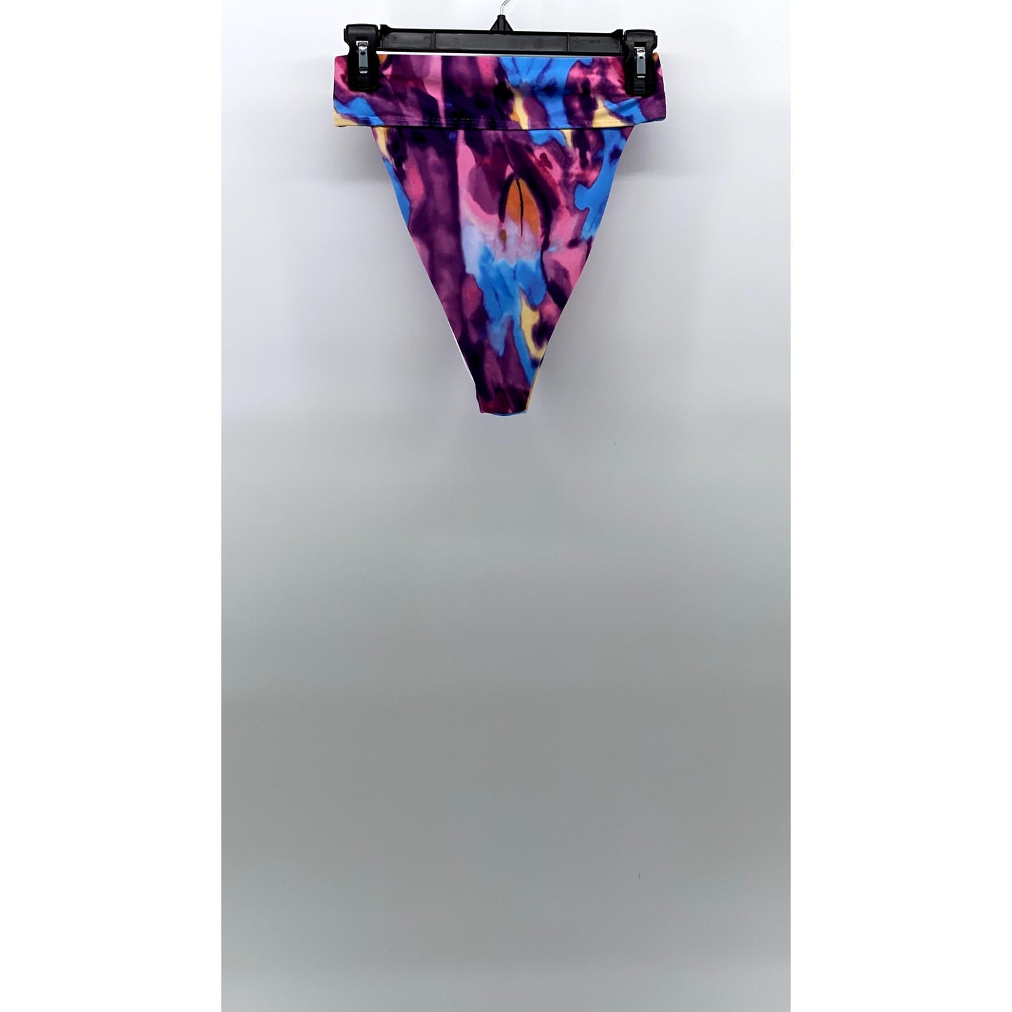 MATTTE COLLECTION Women's Purple Tie-Dye High-Rise Cheeky Bikini Bottom SZ M