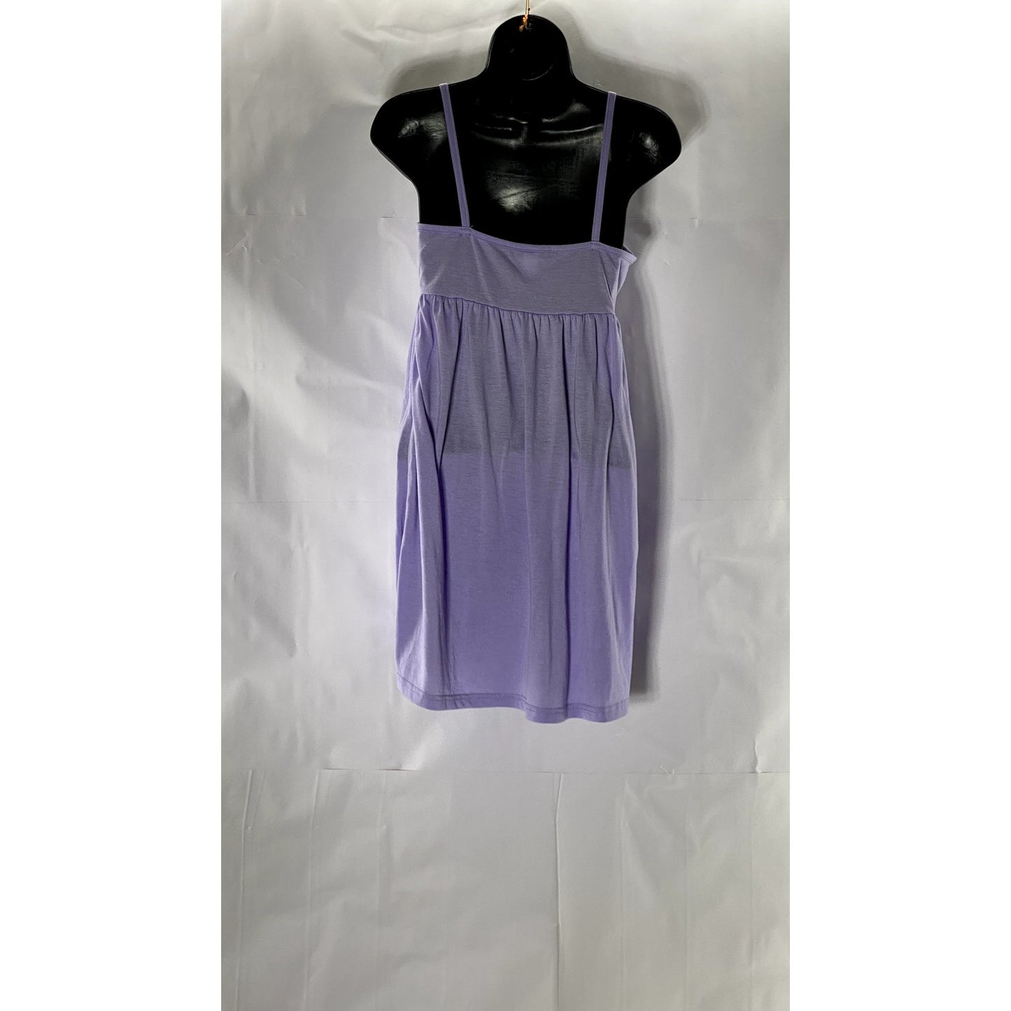 UNBRANDED Women's Purple Straight-Neck Spaghetti Strap A-Line Mini Dress SZ S